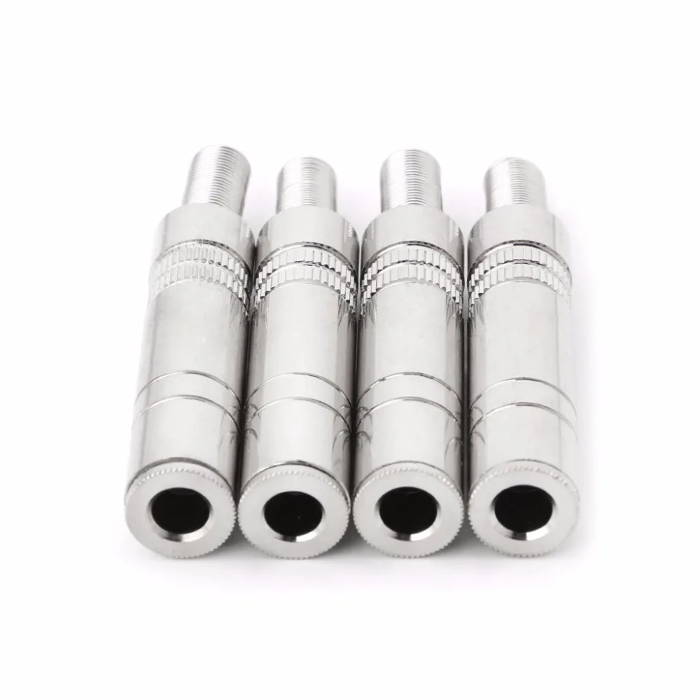 

4 Pcs 6.35mm Female Stereo Wire Connector Socket Stereo Adaptor Audio Joint Adapter