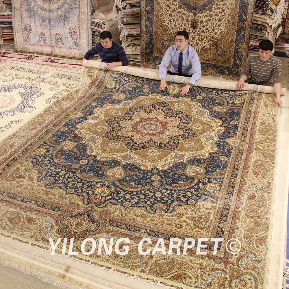 Yilong 10'x14' шелковые ковры ручной работы шелковые ковры (ZQG348A)