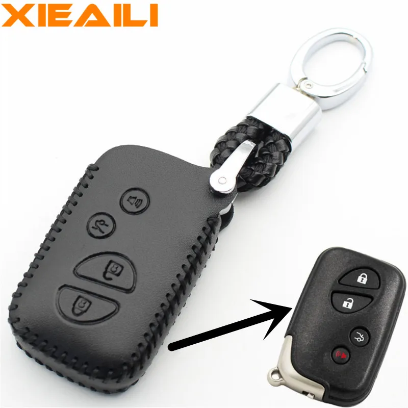 

XIEAILI Genuine Leather 4Button Smart Key Fob Case Cover For Lexus LX470/GS450h/IS350/SC430/LS460/ES350 H176
