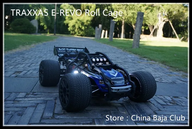 Cheap 1/10 rc car TRAXXAS E-REVO Car shell Roll Cage Nylon body cover protection  with 2 wheel wheelie bar HPI Racing