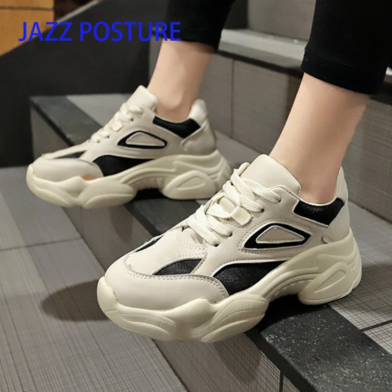 

2019 running Shoes Woman autumn Fashion slip Comfortable Breathable PU Flats Female Platform Sneakers Women y100
