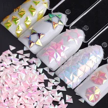Полная красота 1 г Holo 3D супер блестящий треугольник Блестки Дизайн ногтей украшения AB Хамелеон блеск для ногтей блестки CH01-12