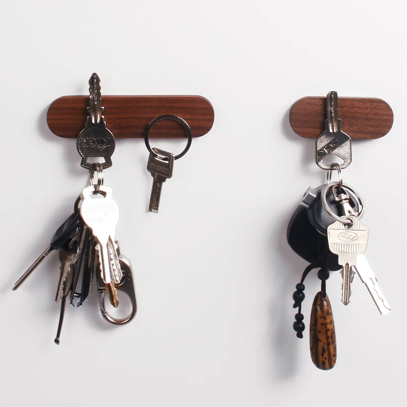 Деревянный держатель для ключей, настенный органайзер для ключей, крепкая Магнитная вешалка для ключей, брелок, крючки, ключница, ключница на стену