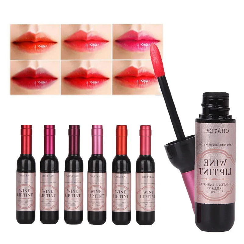 Hot Sale Red Wine Bottle Matte Lip Gloss Waterproof Long Lasting Lipgloss Moisturize Lip Tint