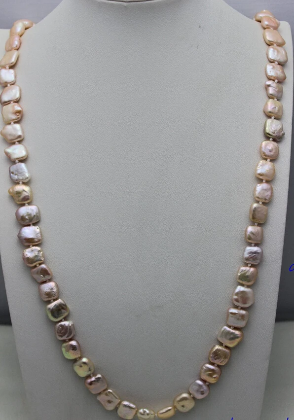 

~~ 11.21 Natural color pink box Freshwater pearl Necklace 32" No metal "handmade"Beauty Discount 35%