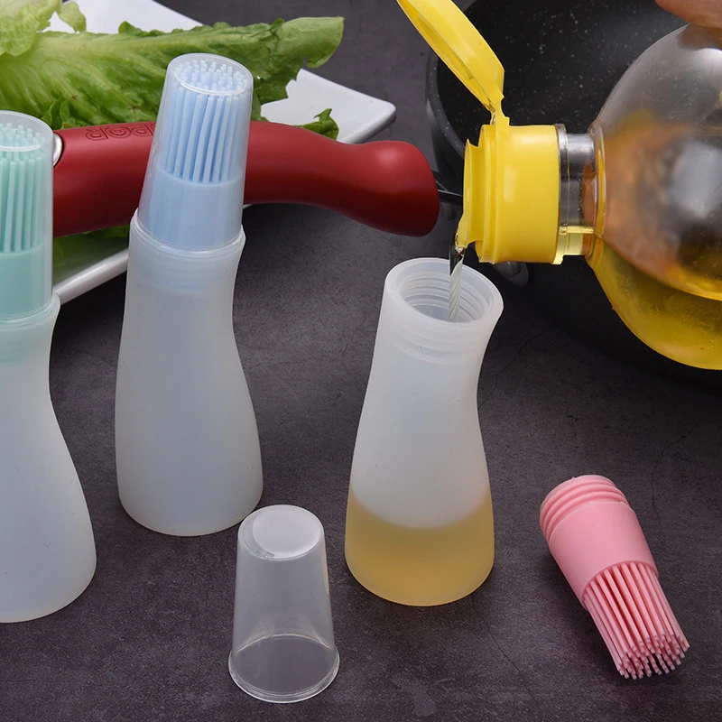 Oil Bottle Silicone Basting Brushes Barbecue Meat Baking Bread Oil Brushes Heat Resistance Barbecue Kitchen Cooking BBQ Tools