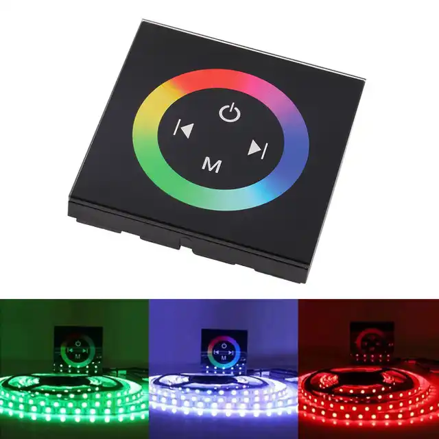 Контроллер RGB сенсорной панели настенный диммер черного цвета 86 для светодиодных