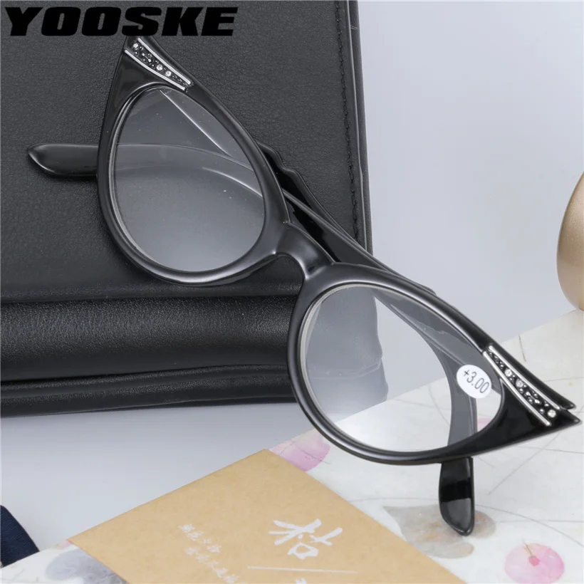 YOOSKE модные очки для чтения «кошачий глаз» Для женщин ретро очки для чтения 1,0 1,5 2,0 2,5 3,0 3,5 диоптрий