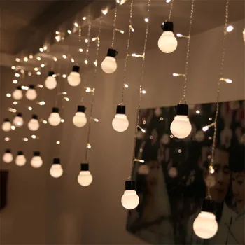 

Holiday 5CM Big Size 220V 1.5M 48Leds 10Balls LED Curtain Light LED Wedding Party Xmas Fairy String Lights Christmas Decoration