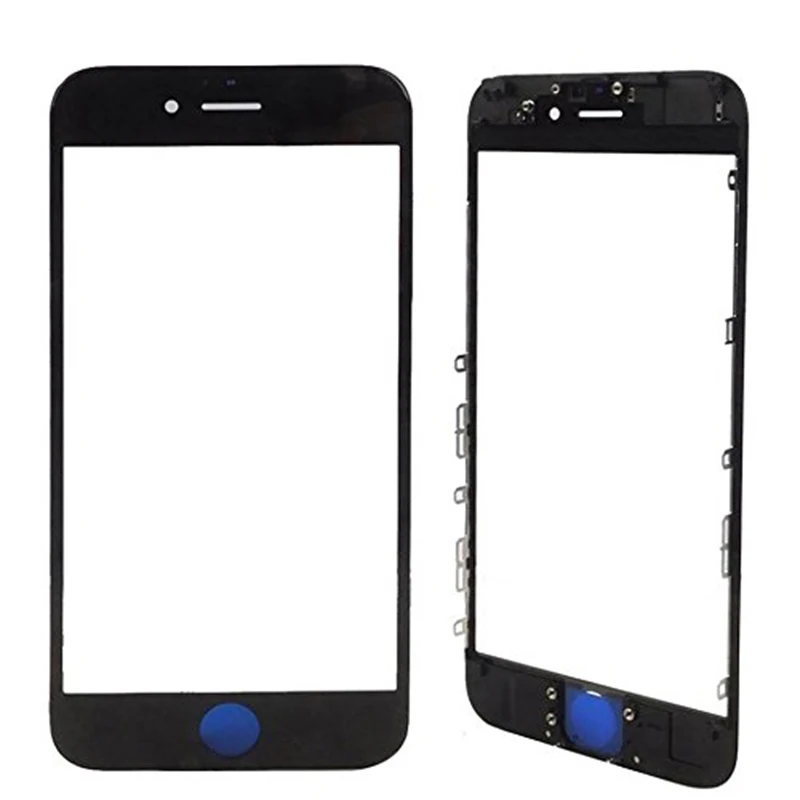 HOUSTMUST замена lcd Передний сенсорный экран Стекло Внешний объектив с рамкой пленка для iPhone 6 6s 6plus 7 7plus черный белый