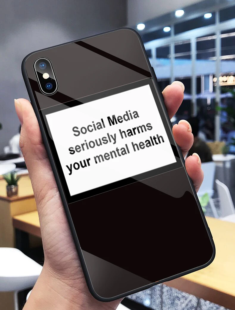 

Social Media Seriously Harms Your Mental Health Toughened glass phone cases for iPhone Max XR XS X10 6 6S 7 8 6Plus 6S 7 8Plus