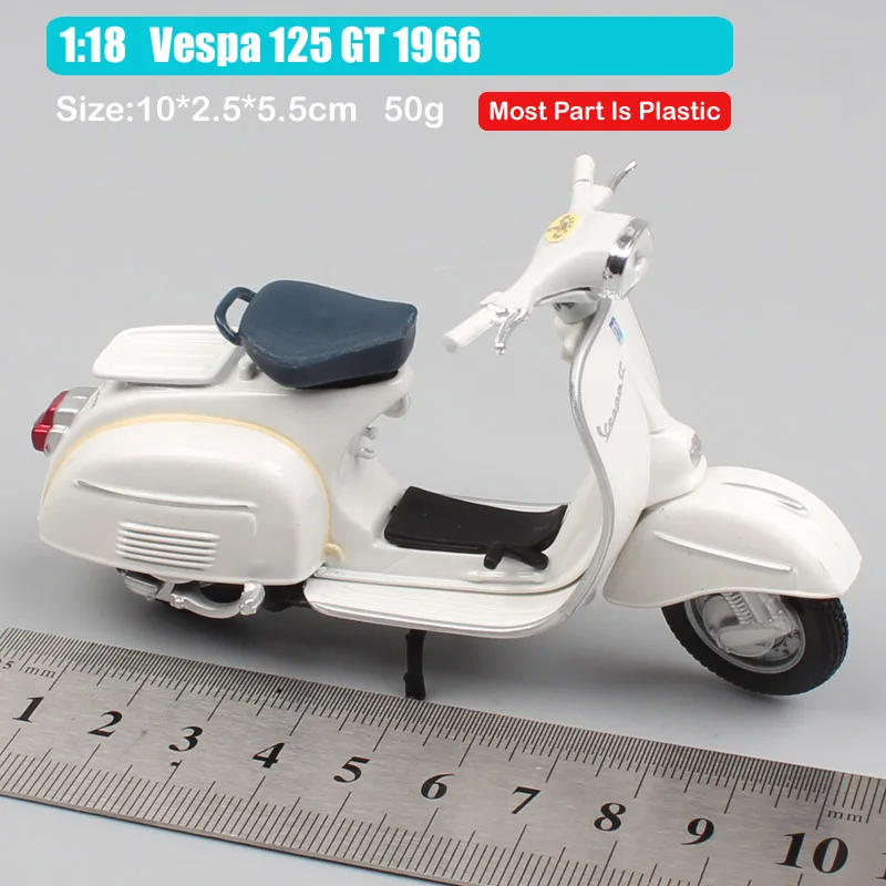 1:18 весы piaggio vespa скутер 98 PK 125 GTR P150X 300 MP5 Primavera GTS мото rcycle мото велосипед литые автомобили игрушки модель детей - Цвет: 125 GT 1966