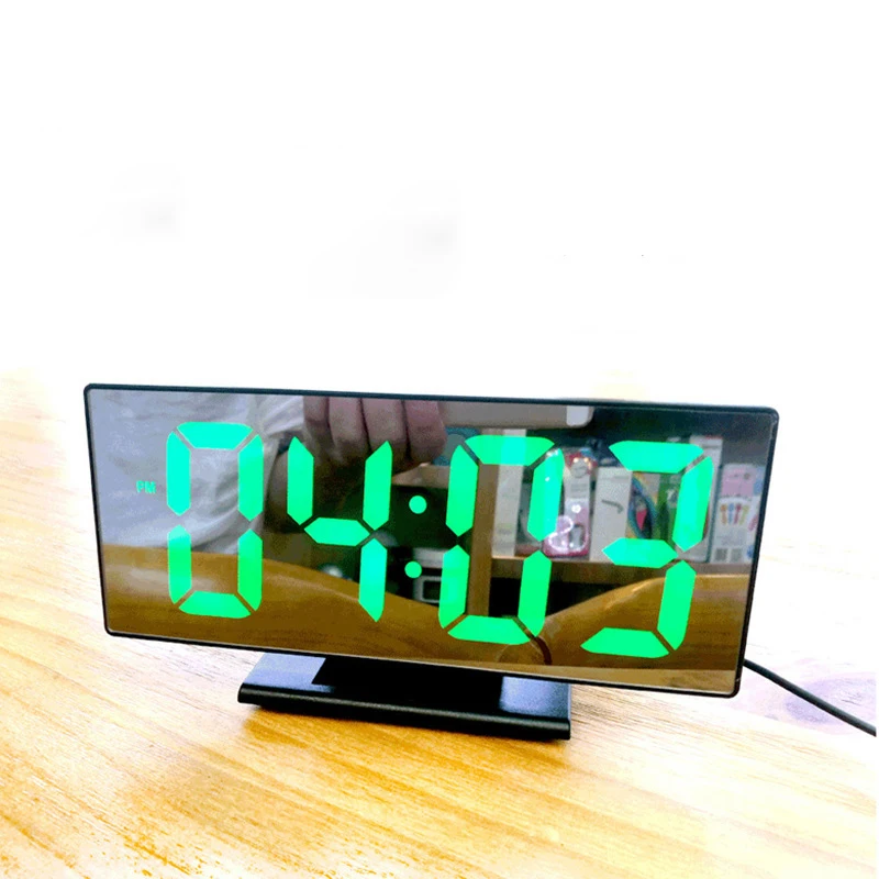 

LED Desktop Alarm Clocks LED Mirror Digital Alarm Clock Electronic Watch Table Multifunction Snooze Night Display Despertador