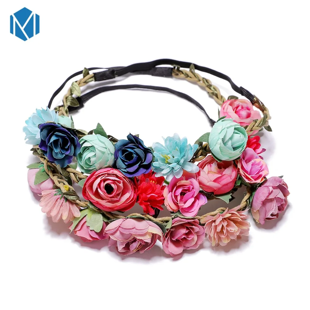 

2019 Spring Summer New Headbands for Women Elegant Lady Girls Flower Crown Beautiful Hair Band Turban Wedding bandeau cheveux