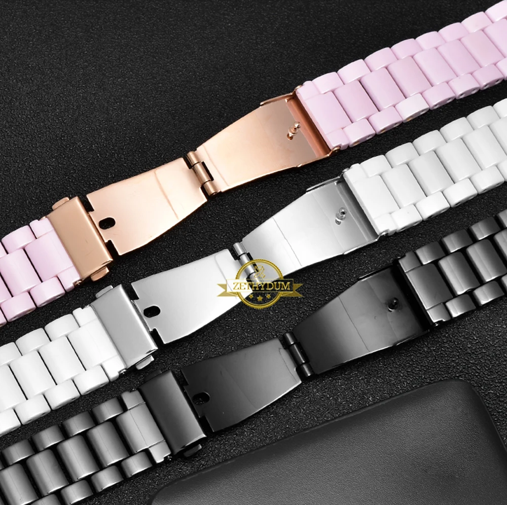 Керамический ремешок для часов 22 мм, ремешок для часов huawei Honor Dream Magic Ticwatch, спортивные Смарт-часы, браслет розового цвета
