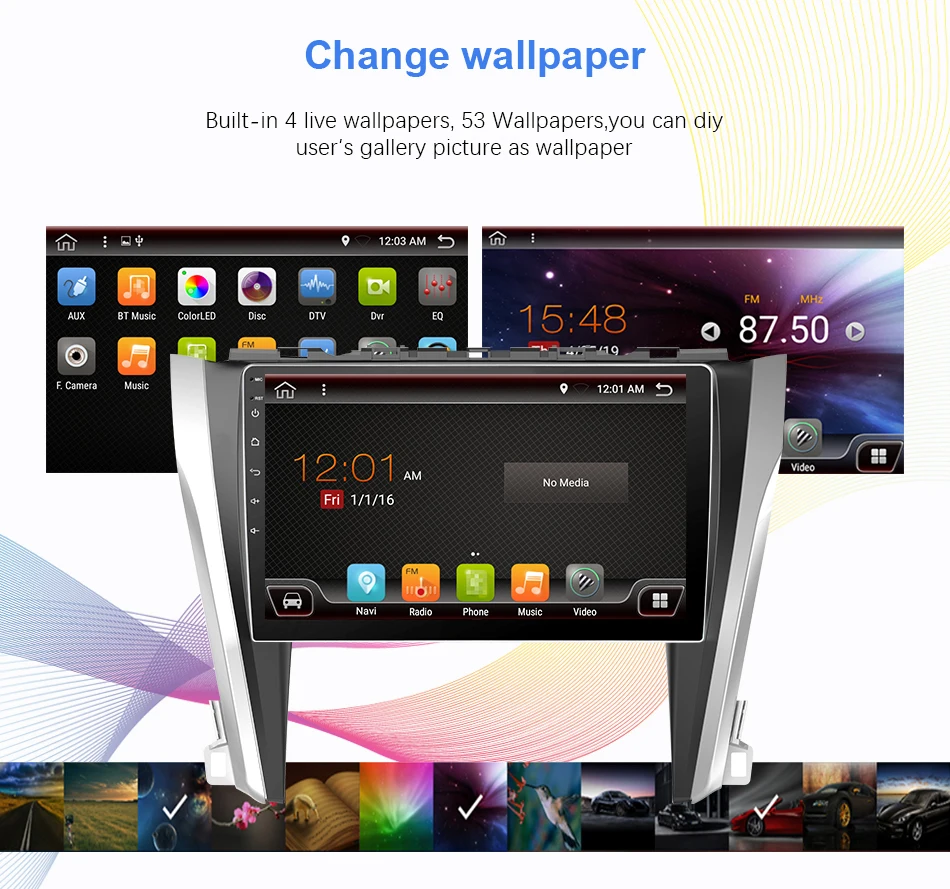 Perfect Eunavi android 9.0 car dvd gps multimedia player For Toyota Camry50 2012 car dvd navigation radio video audio player 4G+32G PX6 17