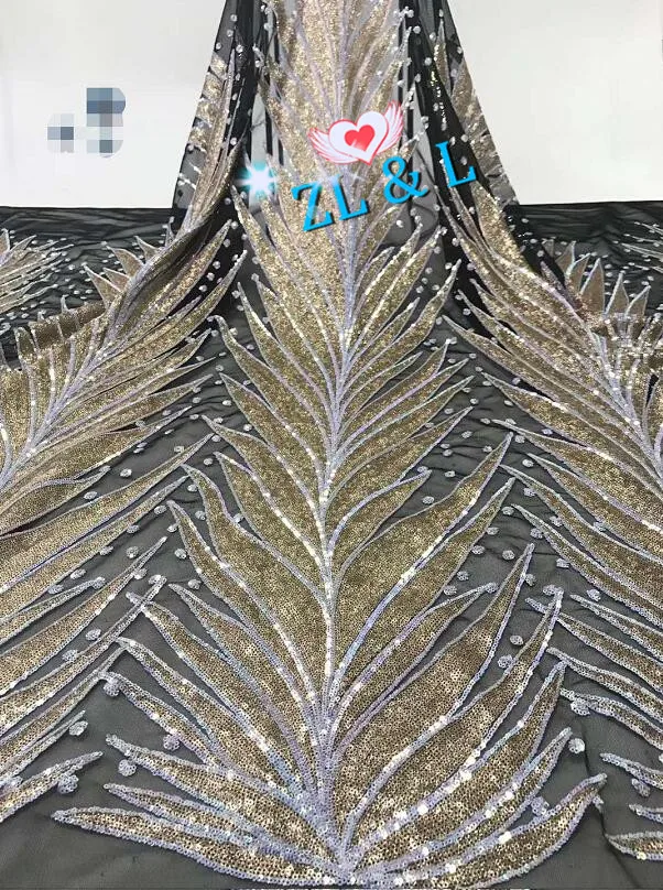 2019 new high quality sequin embroidery French mesh ZLL-1308 African Nigeria lace fabric wedding dress women's | Дом и сад