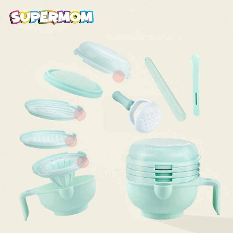 8pcs Baby Food Mills Manual Food Grinder Infant Feeding Food Press