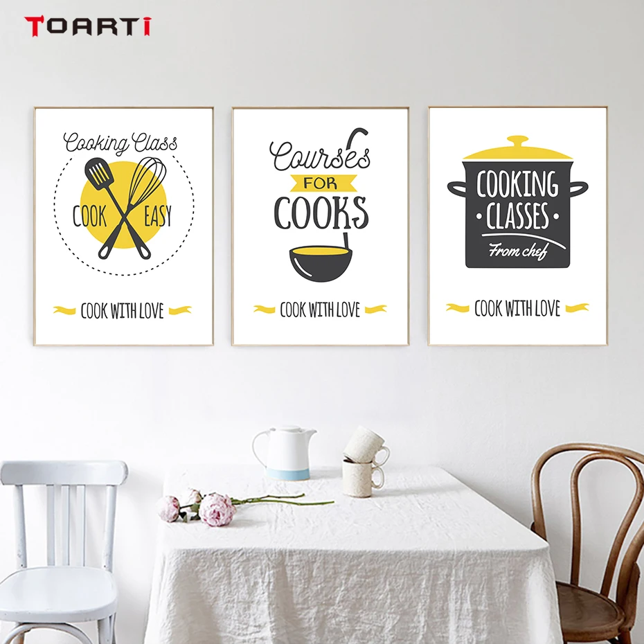 Modern Kitchen Ware Canvas Painting Impressionist Wall Art Lovely Quotes Poster&Prints For Dining Room Home Decor Christmas Gift (3)