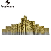 PROSTORMER 1 5 10mm 99Pcs Set High Steel Titanium Coated Twist Drill HSS Drills Bits Woodworking