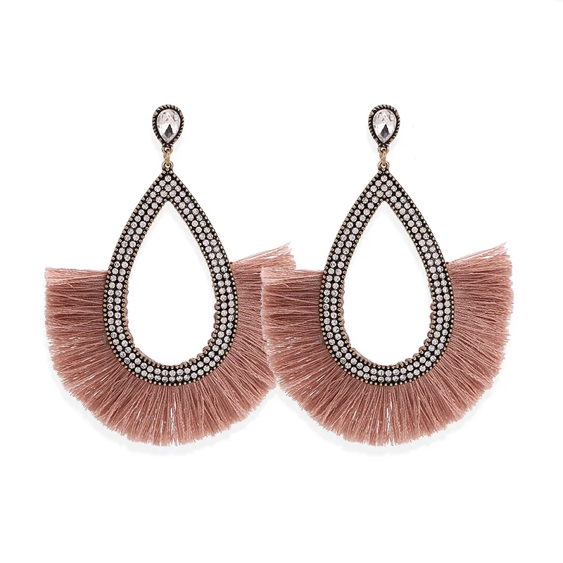 

Sehuoran Bohemian Oorbellen Tassel Earrings Female Statement Jewelry For Women Fashion Brand Rhinestone Dangle Earrings Vintage
