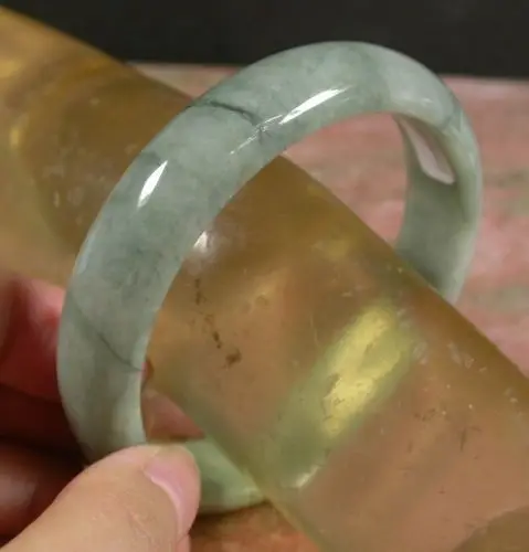 

01562 Certified Green Natural A JADE Jadeite Bangle Bracelet