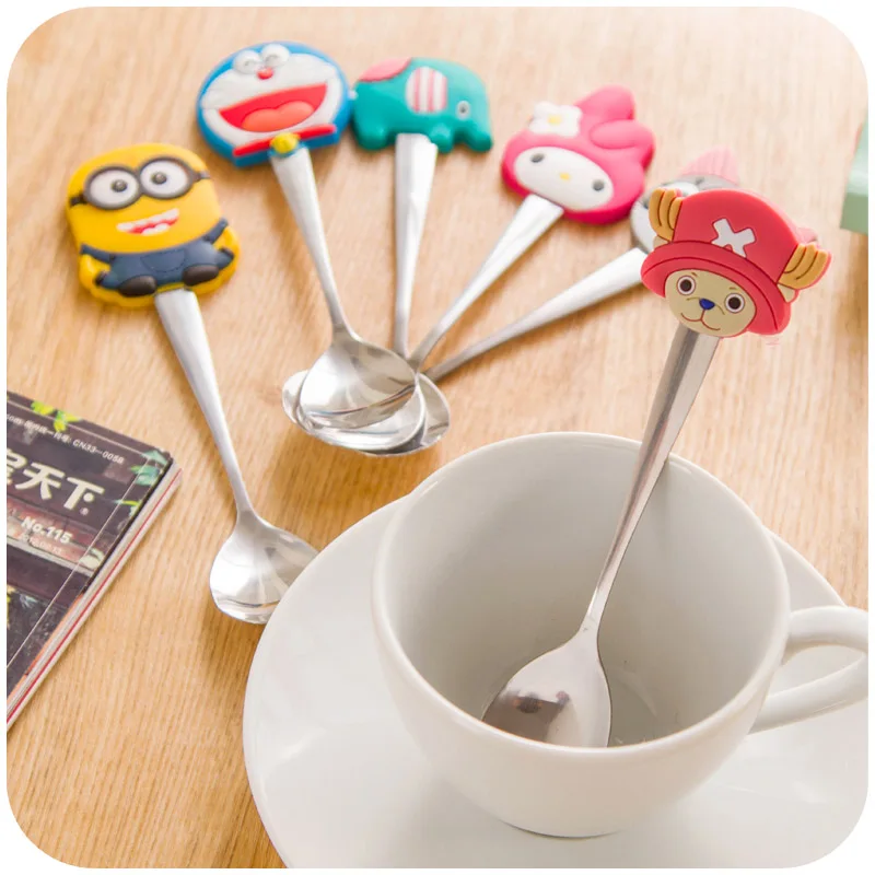 

Utensils Spoon Baby Solid Feeding Kids Dinnerware Sets Baby Tableware flatware Cartoon Minions utensils stainless steel spoon