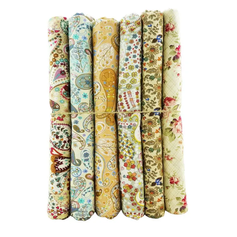 6 шт./лот 45x50 см комплект стеганых тканей хлопок Поплин 100% Цветочный Пейсли