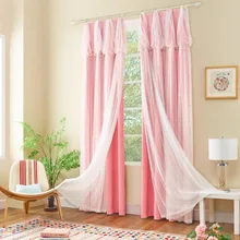 GIGIZAZA Pink Dream Double Layer Tulle with Blinds Lining font b Window b font font b