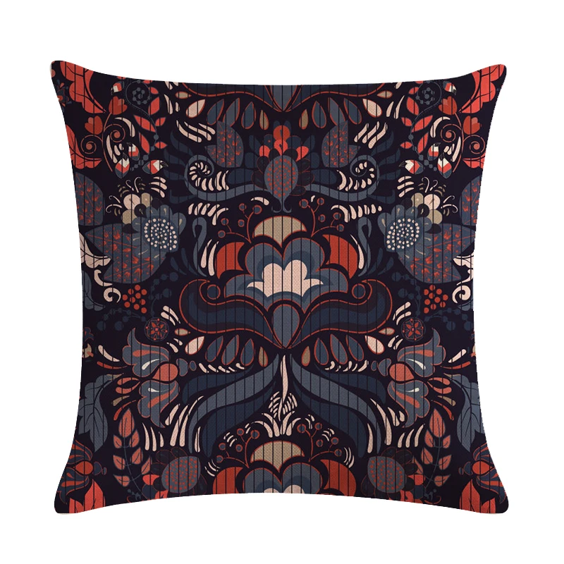 Boho Paisley Oriental Floral Pattern Navajo Geometric Prints Fantasy Petal Flowers Gorgeous Cushion Cover Sofa Throw Pillow Case - Color: ZY92415