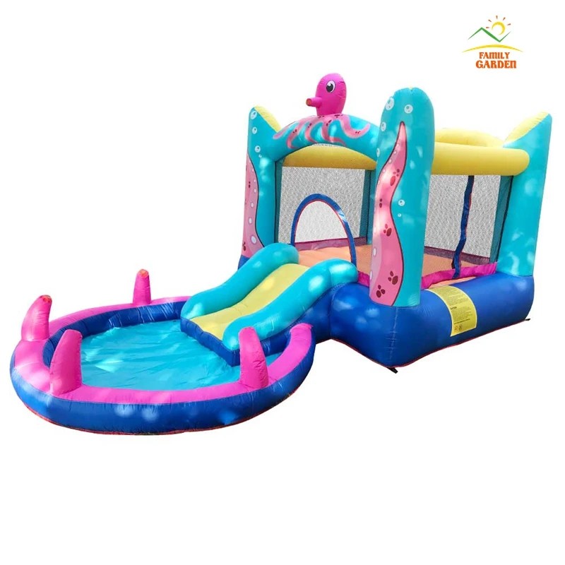 

Family Garden Octopus Bounce House - Inflatable Bouncer Jumper Water Slide With Air Blower