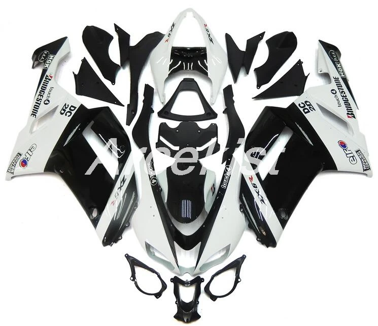 

OEM Quality New Abs Fairings Kit Fit for kawasaki Ninja ZX6R 636 2007 2008 07 08 6R ZX-6R Bodywork set white black hot sell