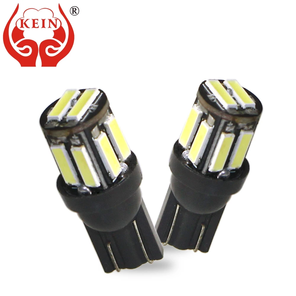 KEIN 100 шт. w5w t10 Светодиодные лампы 7020 10smd Автомобильные номерные знаки для чтения
