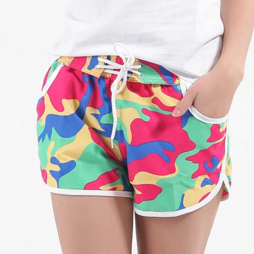 

10 Colors Surf Swim Quick Drying Beach Shorts for Women Swimwear Board Shorts Ladies Sports Loose New Swimsuit