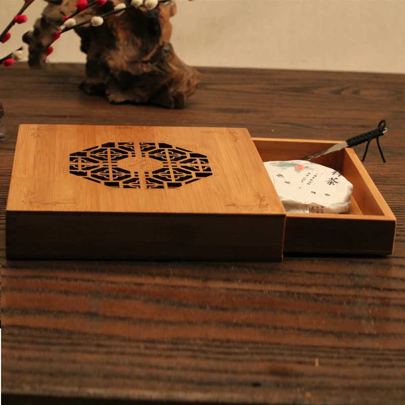Деревянная коробка для чая пуэр кунг фу хранения квадратная посылка чайного