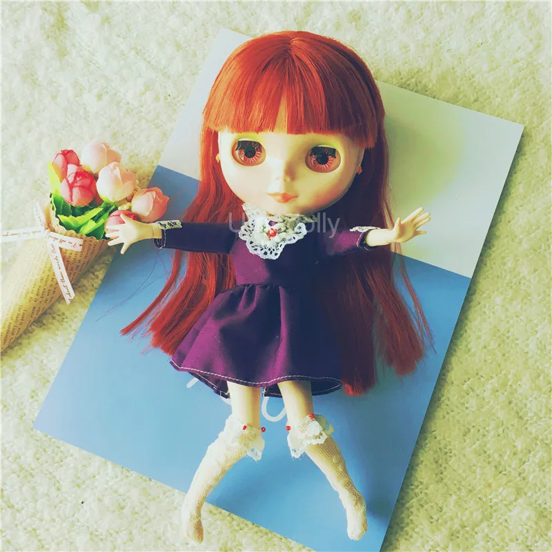1 шт 1/6 кукла фиолетовое платье + носок для Blyth Licca azone аксессуары одежды|Куклы| |