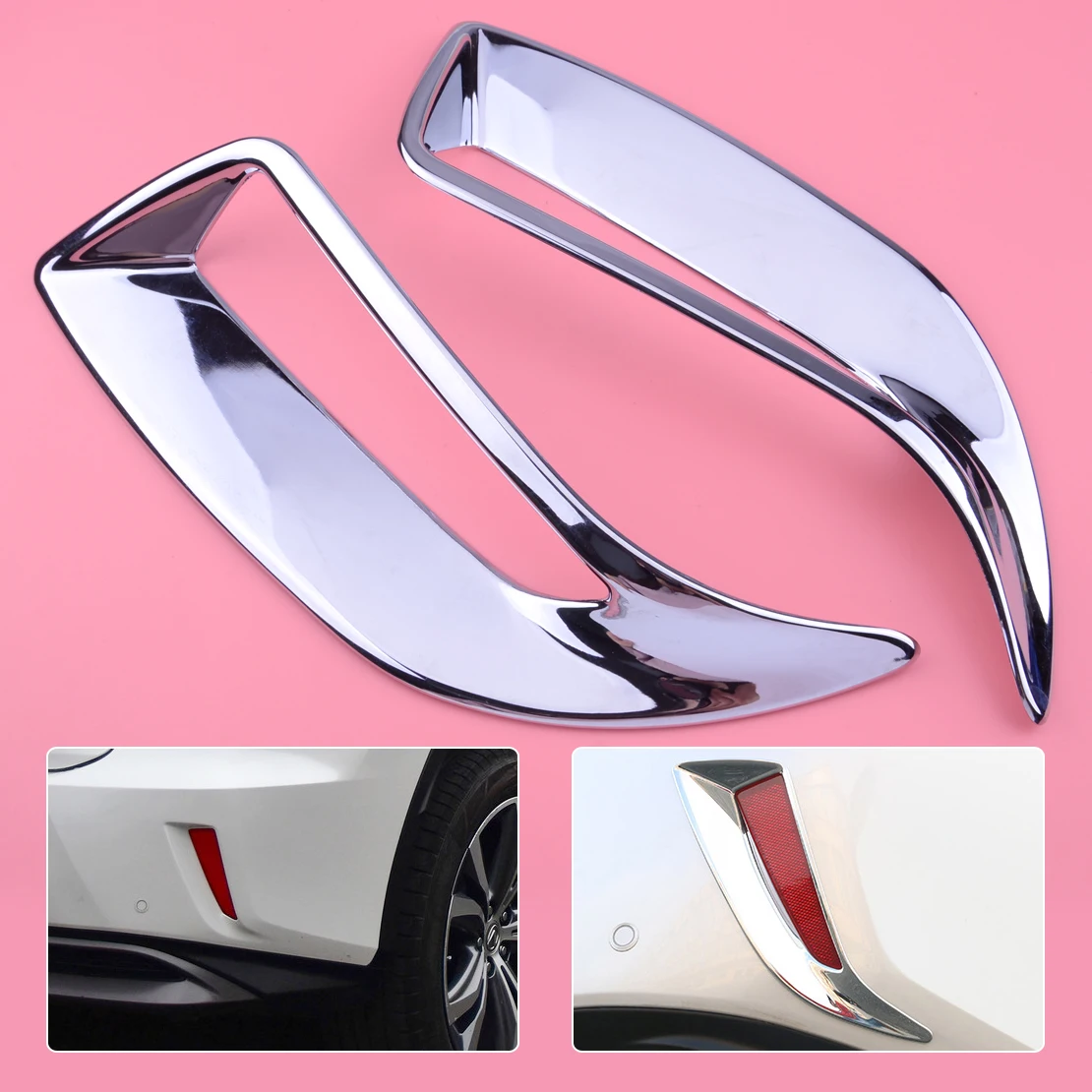 

DWCX 2pcs Plastic Car Rear Bumper Tail Fog Light Lamp Cover Strip Frame Trim Fit For Lexus RX350 RX450h 2016 2017 2018