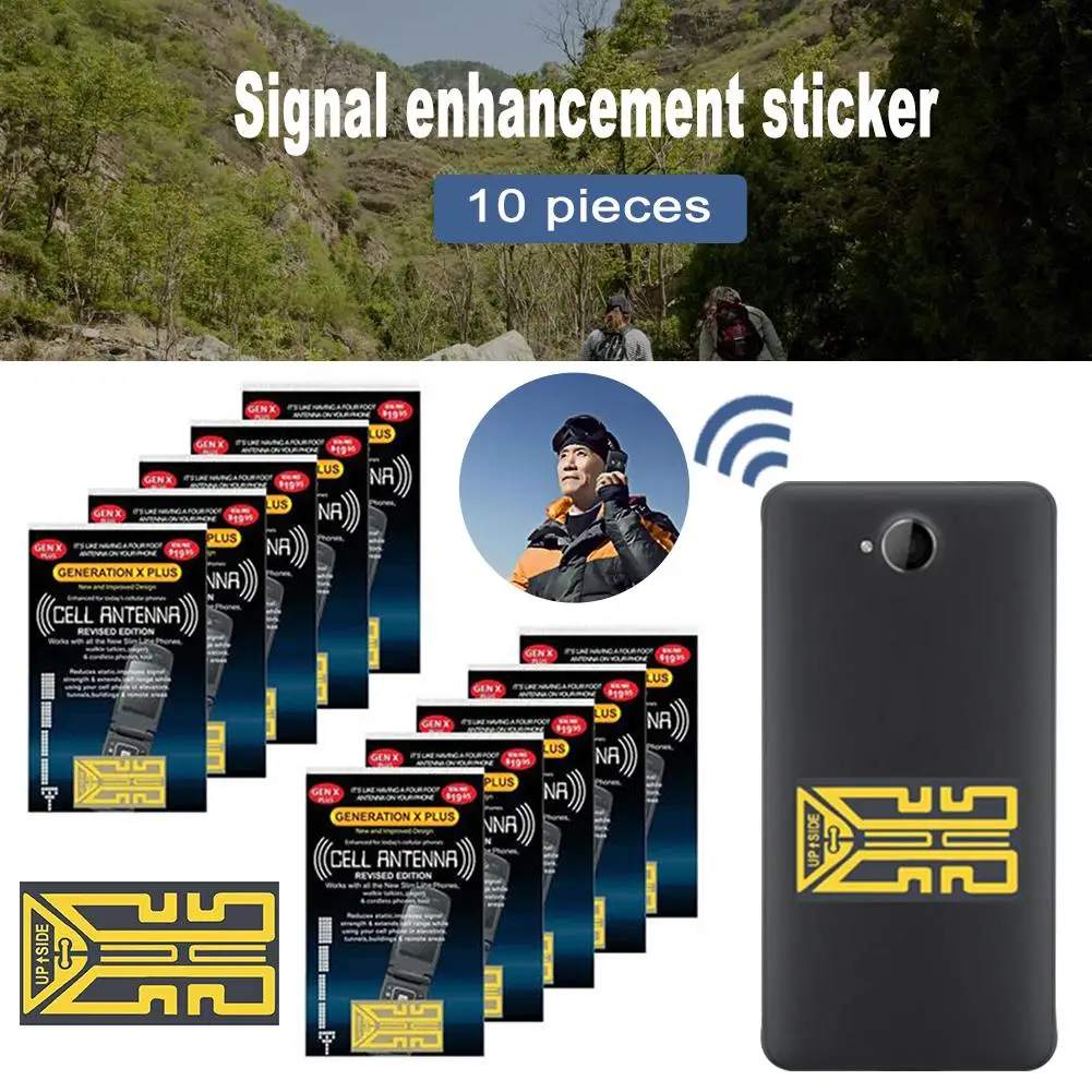 

10 PCS Gen X Outdoor Mobile Phone Signal Enhancer Sticker Antenna Enhancer Antenna Signal Detonator Sticky Camping Tool Outdoor