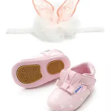 FOCUSNORM/Нескользящие кожаные мягкие детские туфли с бантиком для новорожденных девочек; кроссовки с подошвой; Prewalker