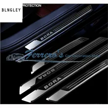 4 шт./лот, тонкие накладки на пороги, наклейки на педали для автомобиля, Стайлинг для 2013 Volkswagen VW BORA