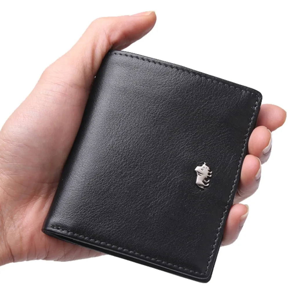 Модный кошелек BISON DENIM для мужчин бумажник из натуральной кожи с RFID блокировкой