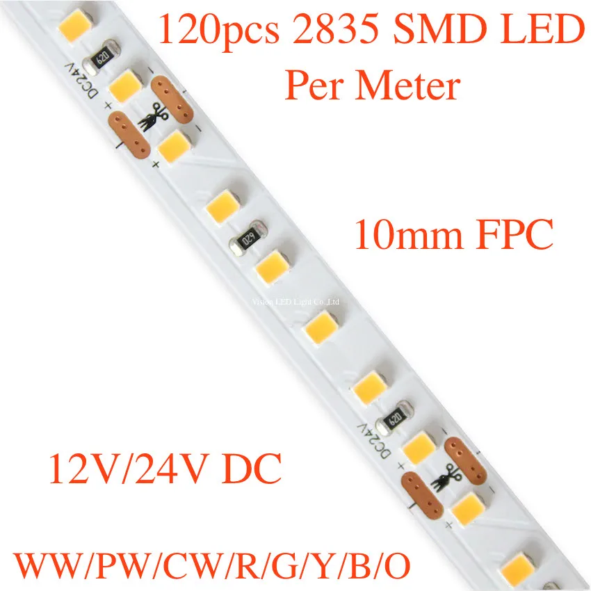 Светодиодный 2835 RGB Светодиодные полосы света, 5 м рулон \ ЛОТ, 60/84/120/140/240 шт 2835 smd светодиодный на метр AC/DC 12 V или 24 V