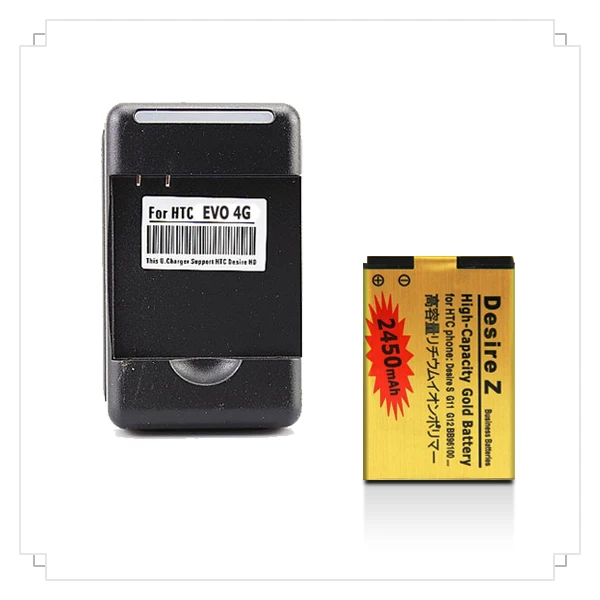 Ciszean 2x2450 мАч PG32130 BB96100 Золотой сменный аккумулятор + зарядное устройство для HTC Desire