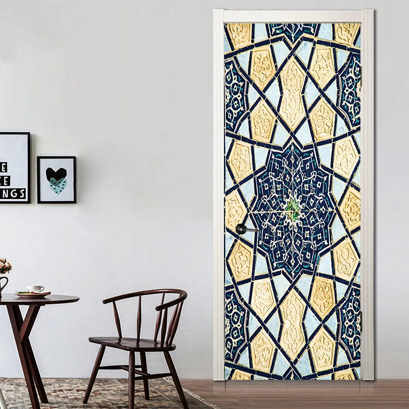 2 шт./компл. креативные исламские узоры наклейка на дверь большого размера виниловая наклейка на окно Allah самоклеющиеся обои украшение дома