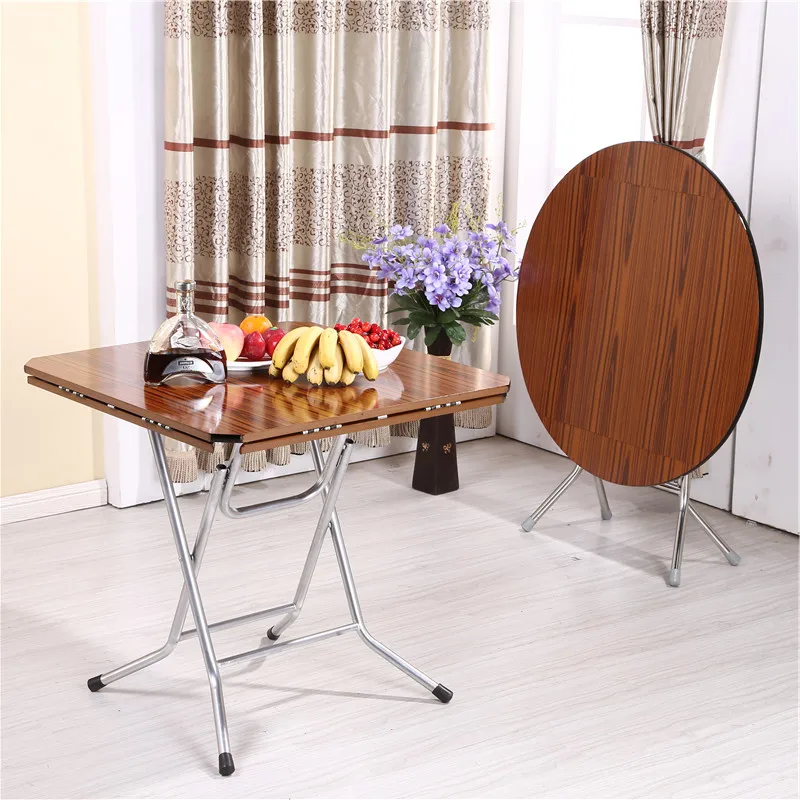 Folding square round table small family home folding dining table multifunctional table