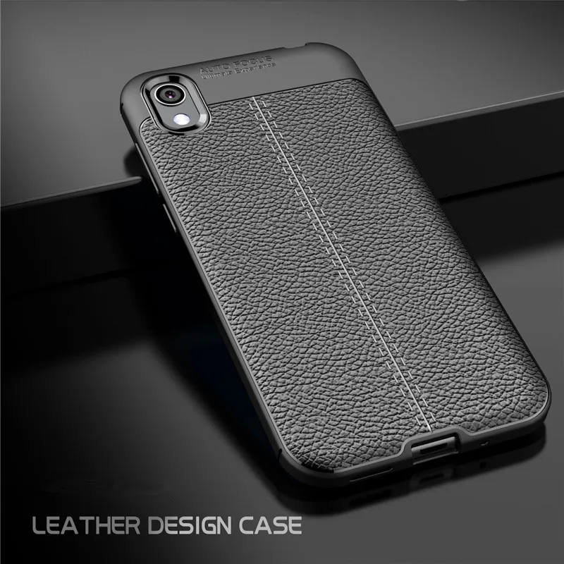

For Huawei Honor 8s KSA-LX9 Case Drop-Proof Hybrid Armor Leather Texture Soft TPU Case for Huawei Honor 8s Lichi Leather Cover