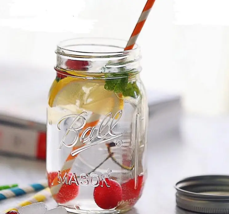 

Transparent Mason Jar Simple Glass Drink Cup Salad Jars Seal Up Safe Non Toxic Cups For Fruit Vegetable SN1236