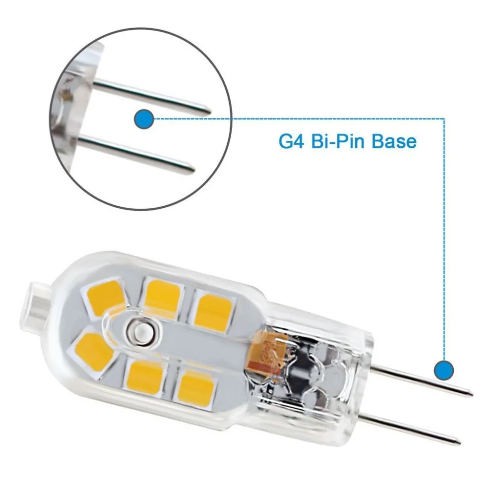 Beeforo G4 светодио дный лампы 2835 12 светодио дный 20 Вт эквивалент галогенной лампы, DC 12 Вольт, теплый белый/белый 3000 К, 6000 К 360 градусов (10 шт)