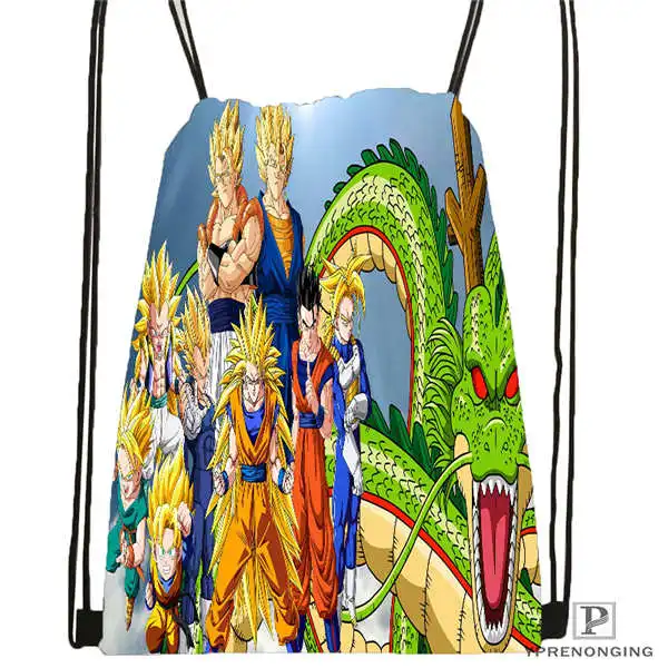 Drawstring Backpack Custom Dragon-ball-z-походная сумка на шнурке Cute Daypack Kids Satchel(черная спина) 31x40 cm#20180611-02-57 - Цвет: Drawstring Backpack