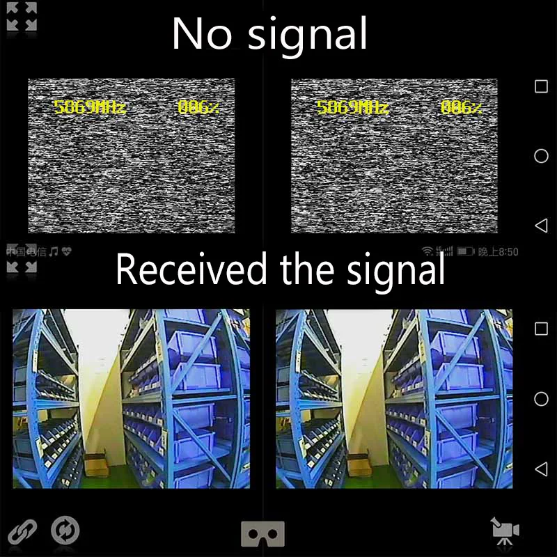 Простой в использовании 5,8G FPV приемник UVC видео нисходящий OTG VR Android телефон+ видео 200/600 мВт Передатчик TS5823+ CMOS 1000TVL камера
